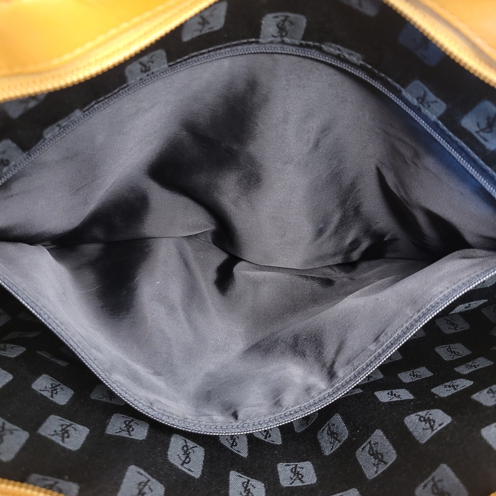 Yves Saint Laurent Cassandra YSL Monogram Tote Bag In Black and Tan - Picture 14 of 16